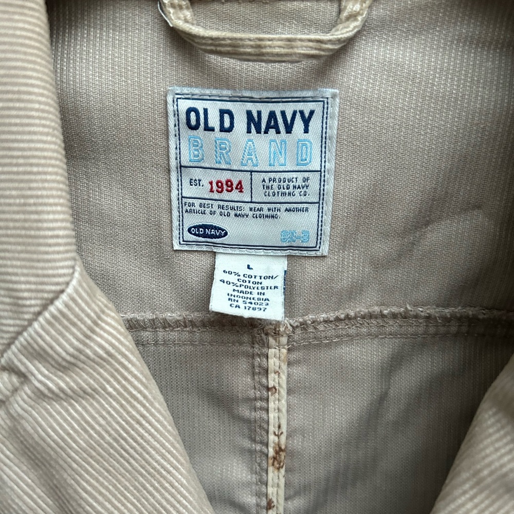 Old Navy Women’s 3 Button Corduroy Khaki Jacket Sport Coat Size Large - Picture 4 of 4